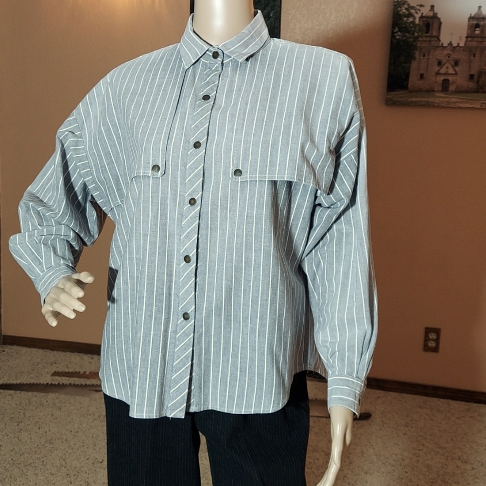 Grey and white western shirt